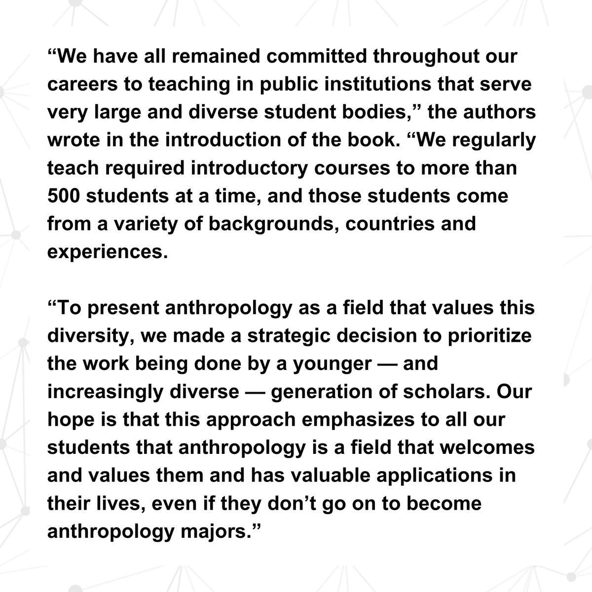 School of Human Evolution and Social Change (@asubeinghuman) on Twitter photo Five <a href="/ASU/">Arizona State University</a> anthropologists wrote a new textbook they hope will change the way introductory #anthropology is taught around the world. Read more about “The Human Story: An Introduction to Anthropology," published by <a href="/wwnorton/">W. W. Norton & Company</a> here bit.ly/4dBbEv7 Five <a href="/ASU/">Arizona State University</a> anthropologists wrote a new textbook they hope will change the way introductory #anthropology is taught around the world. Read more about “The Human Story: An Introduction to Anthropology," published by <a href="/wwnorton/">W. W. Norton & Company</a> here bit.ly/4dBbEv7