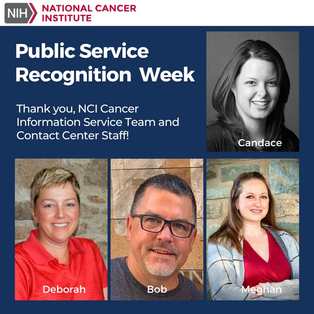 NCI's Cancer Information Service (CIS) has been providing accurate, up-to-date, and reliable information in response to your cancer-related questions since 1975. Join us during Public Service Recognition Week in thanking the CIS! spr.ly/6014jtWKo #PSRW #GovPossible