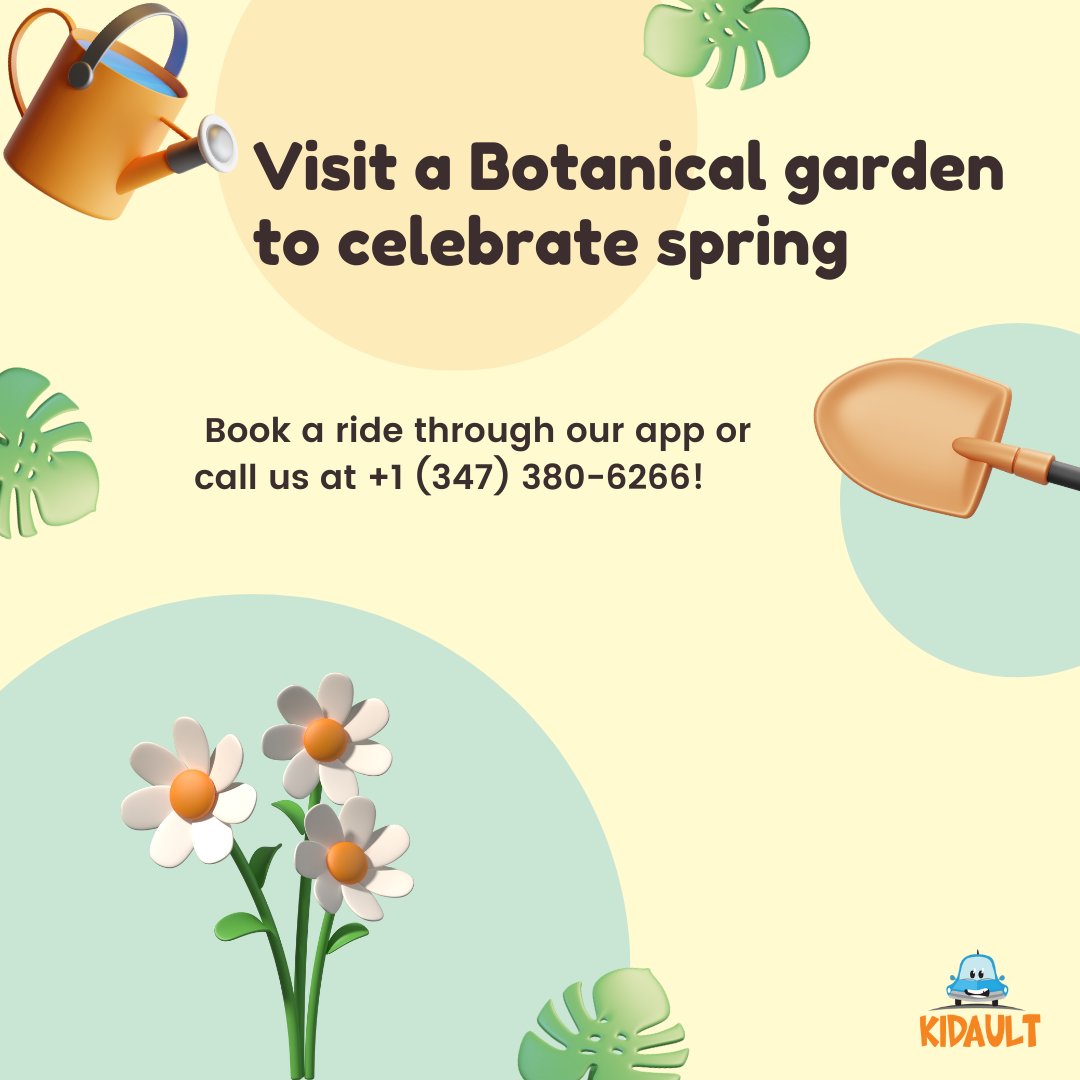Book a ride with Kidault on our app or call +1 (347) 380-6266 to spend a day at a botanical garden to see the beauty of spring! 🌸 🌷✨ 

#UESkids #NYCfamily #nyckids #brooklynkids #parkslopeparents #carseat #childsafety #mommyblogger #familytravel #NYCtravel #travelingwithkids