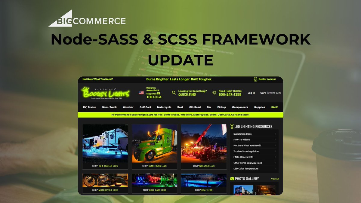 StrikeTru's tweet photo. Boogey Lights ( @boogie_lights ) @BigCommerce Node compiler and SCSS update is a success! 🎉 Now they can seamlessly update content for their latest product launch. Learn more: https://t.co/qTUoBUjWVo 

#BigCommerce #NodeCompiler #SCSSUpdate https://t.co/Djw9lHnqwb