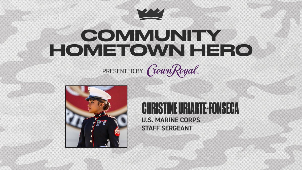 The Sacramento Kings and Crown Royal were proud to recognize Staff Sergeant Christine Uriarte-Fonseca earlier this season for her service with the U.S. Marine Corps. Community Hometown Heroes Presented by @CrownRoyal