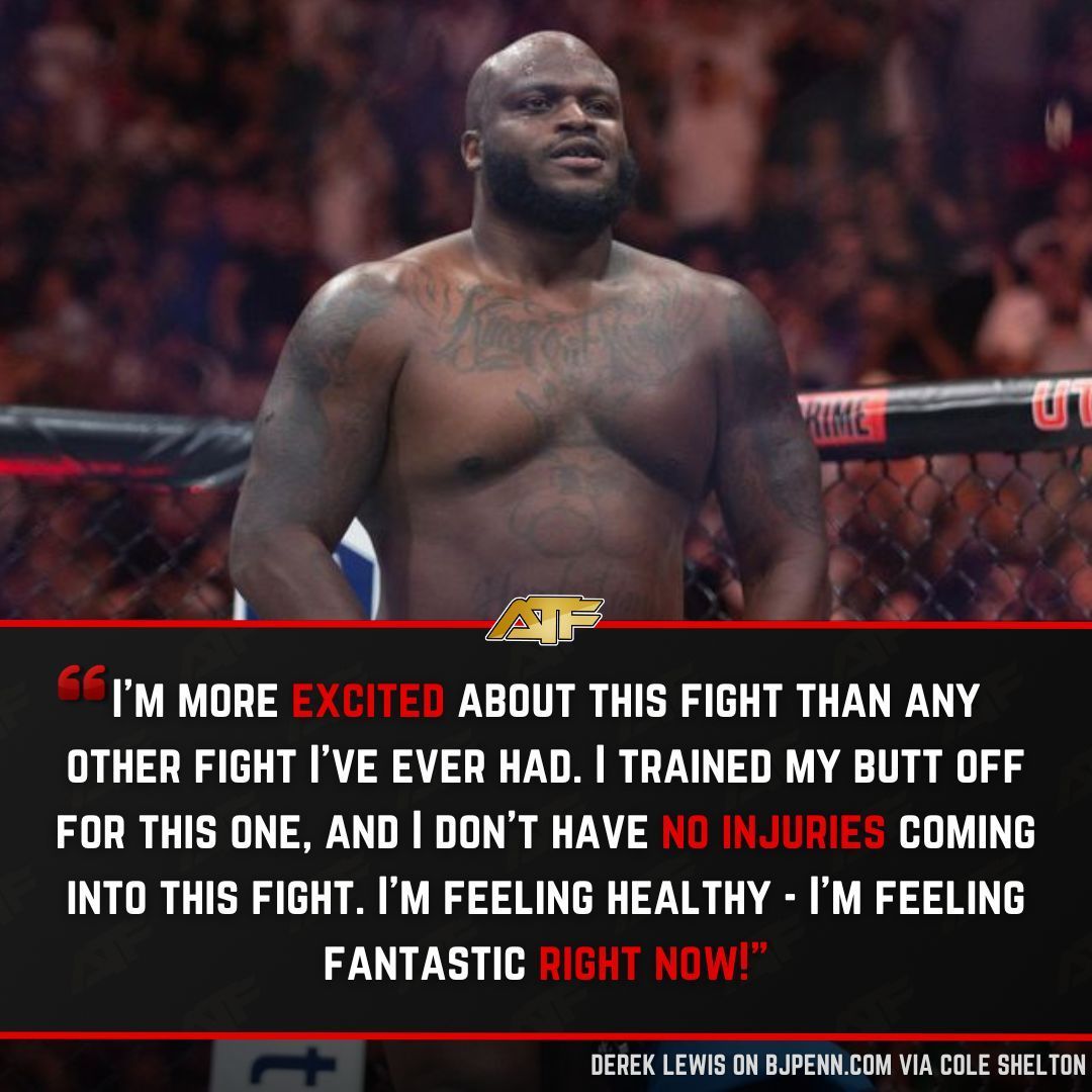 🇺🇸 Derrick Lewis is excited to get back in the octagon and display to the fans the level of his training for this camp!👑 He is happy with the UFC's choice in opponent for him and he is looking to put on a great show for the fans!👊 #UFCStLouis #UFC #MMATwitter #DerrickLewis