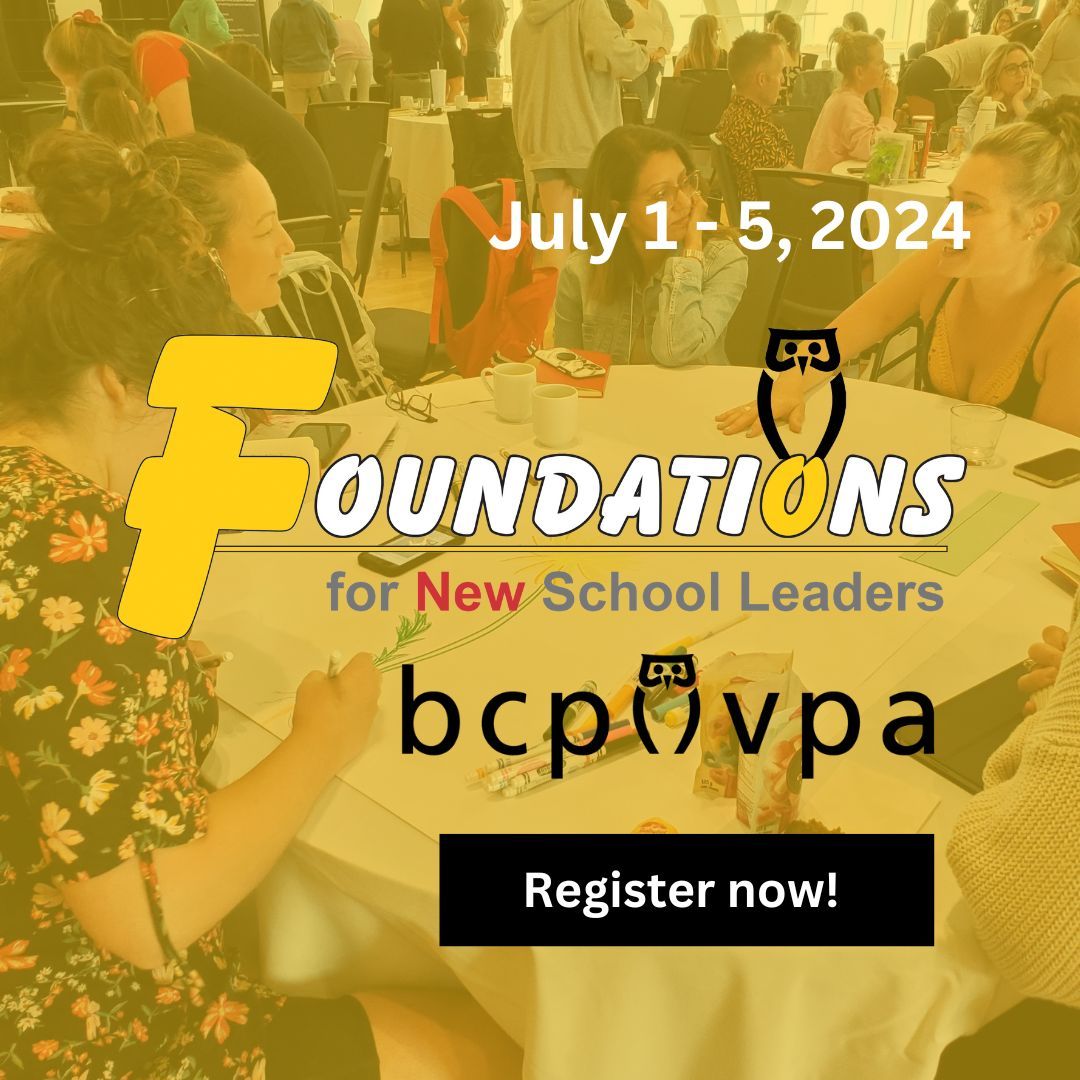 Do you know anyone going into a #VP or #Principal role in BC? Foundations for New School Leaders is taking place July 1 to 5 at the UBC Vancouver Campus. Designed to help new leaders transition into the role smoothly. buff.ly/43QHzTS