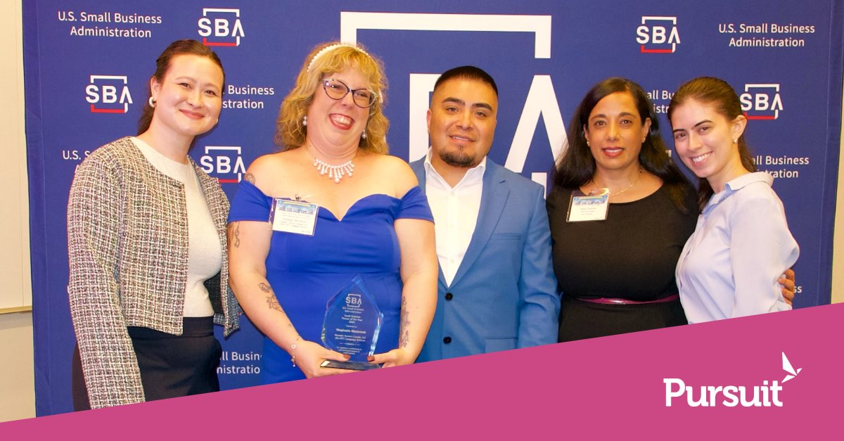 Celebrating #NationalSmallBusinessDay! 🎉 

Congrats to our amazing Pursuit clients on their @SBAgov awards!

🏆 Aneesa Waheed of @tarakitchen_
🏆 The Houghs of @LibPoleSpirits
🏆 Stephanie MacIntosh of @NTCLanguages

Congratulations! 👏 

#SBAAwards #SmallBusinessOwners