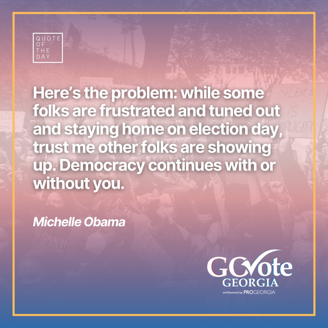 Change happens when we show up and make our voices heard. Will you join the chorus of change? The power to shape our future lies in your hands, so #ChooseToVote 

#GApol #PeopleOverPolitics #Friday #TGIF #FridayQuote #democracy #vote #elections