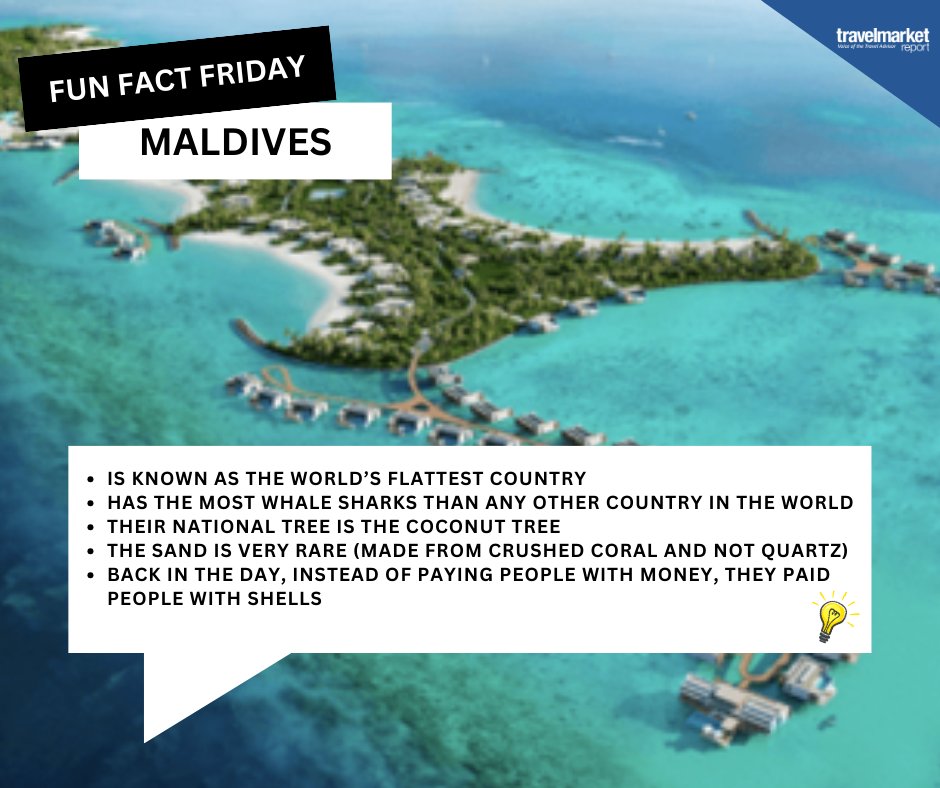 It's Fun Fact Friday! Did you know that the Maldives is the lowest country in the world? With an average ground level of just 1.5 meters (4 feet 11 inches) above sea level, it's also the flattest country globally. #FunFactFriday #Maldives #IslandParadise