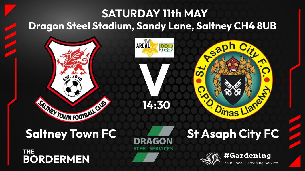 🚨🚨Match Day🚨🚨 Tomorrow - Final game of the season - Home v The St’s who have had a great season. Presentation to follow in the Ferry 17:30ish. All welcome! #bordermen 🔴⚫️ 𝗙𝗶𝗿𝘀𝘁 𝗧𝗲𝗮𝗺 🆚 @StAsaphFC 🏟 DSS ⏰ 14:30 💶 £3