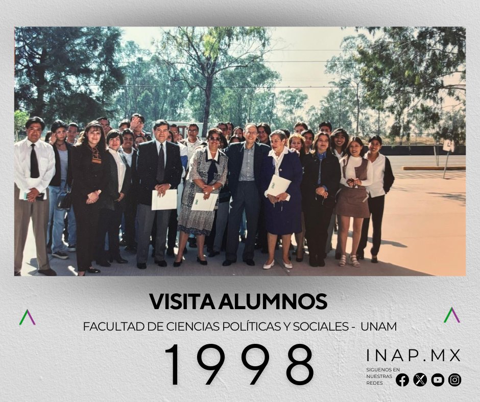 #MemoriasINAP 🎞 | Te compartimos una foto de la visita de los alumnos de la facultad de ciencias políticas y sociales - UNAM
