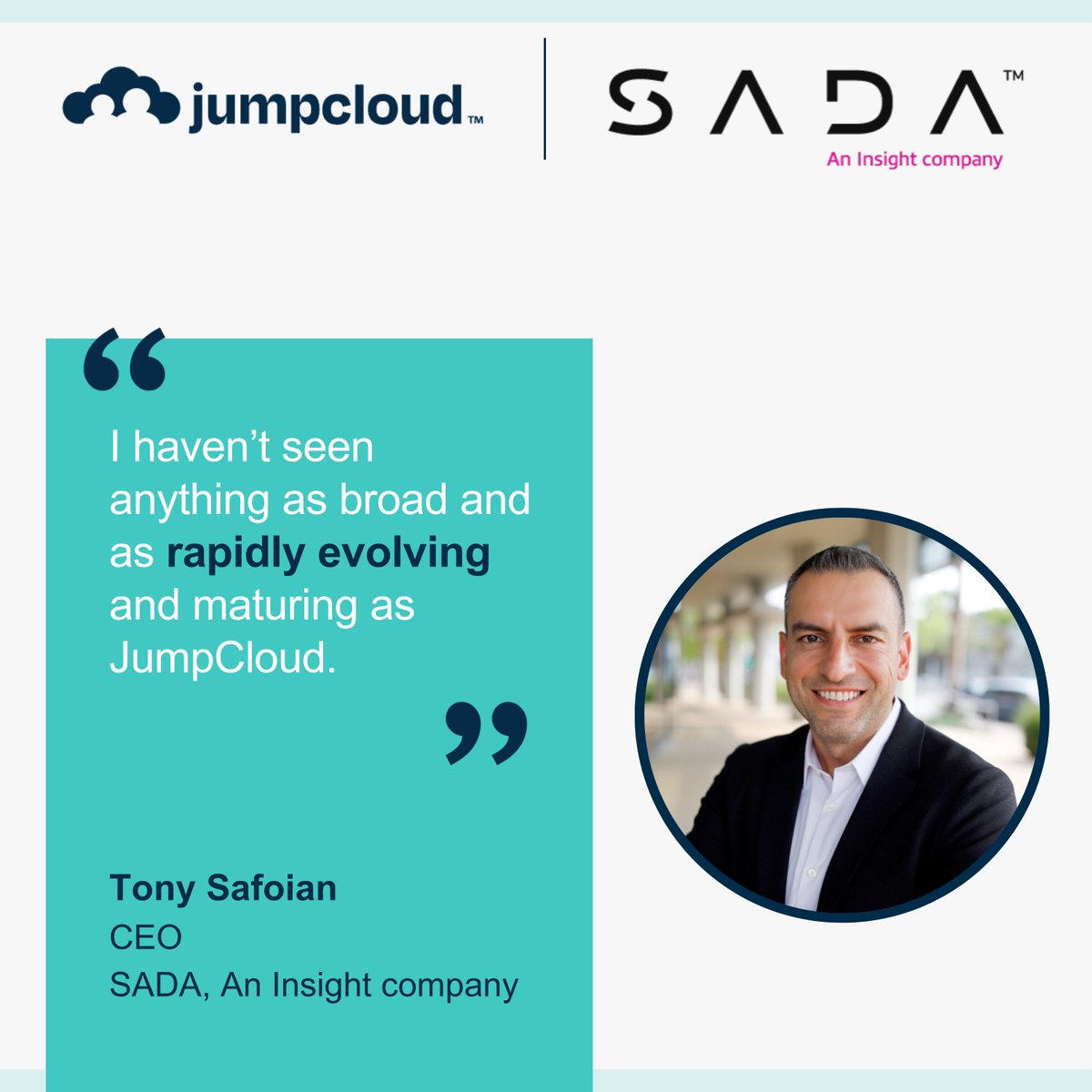 Tech Partnership Powerhouse: SADA CEO @Safoian Talks Building Winning Teams w/@JumpCloud's Chris Tate. They dissect the secrets of building successful #techpartnerships, especially w/@GoogleWorkspace. #Collaboration #GoogleWorkspace Learn more here: ow.ly/BQfV50RBScC