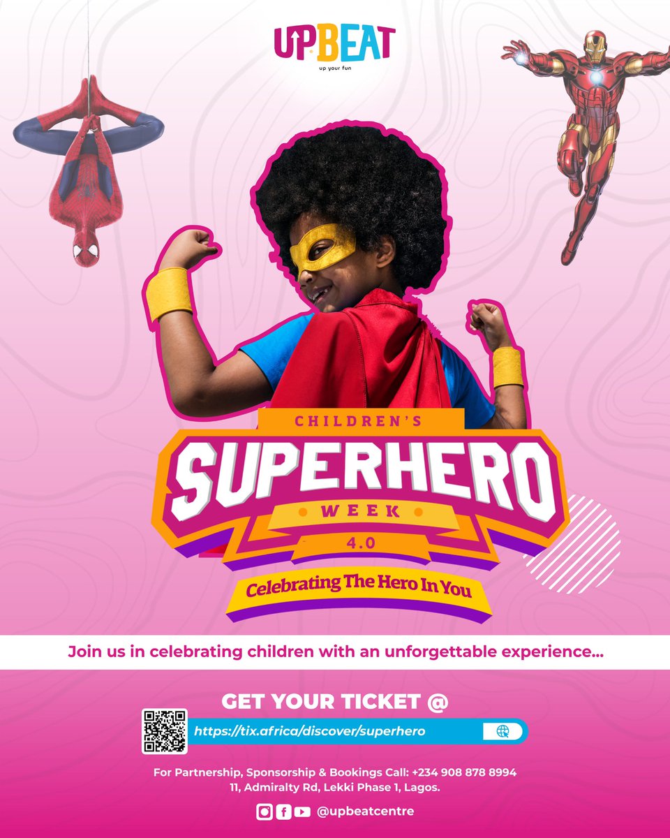 2 days of celebration featuring a blend of entertainment and games for all kids, arts and crafts, with food and drinks for all to enjoy. Indoor games activities, and an exciting Superheroes Crossword Puzzle. Buy your tickets!!!! #childrensdaytoremeber #lagosnigeria