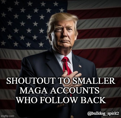 🔥 Smaller #patriot accts with less than 5k followers who want to CONNECT with other #MAGA accts & will follow back! Lets GO!! @bulldog_spirit2 📢⚔️👌🏻 @Brow79591Brown @ChrisJo15698570 @JoshuaCalledMe @K7QK7 @Ken_TX4598 @Kimberl80895684 @LoriUnruh619112 @lornaisswift @ltlnicky43…