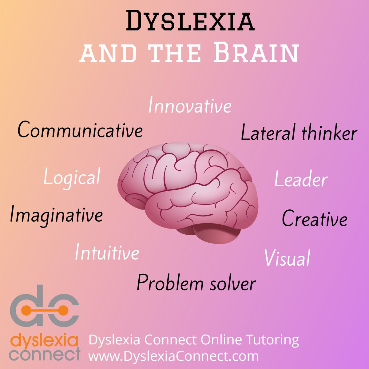 Children and adults with dyslexia often have a variety of cognitive strengths! These strengths are part of the reason why we see so many individuals with dyslexia who are successful entrepreneurs, leaders, artists and musicians. DyslexiaConnect.com #dyslexia #adhd #dysgraphia