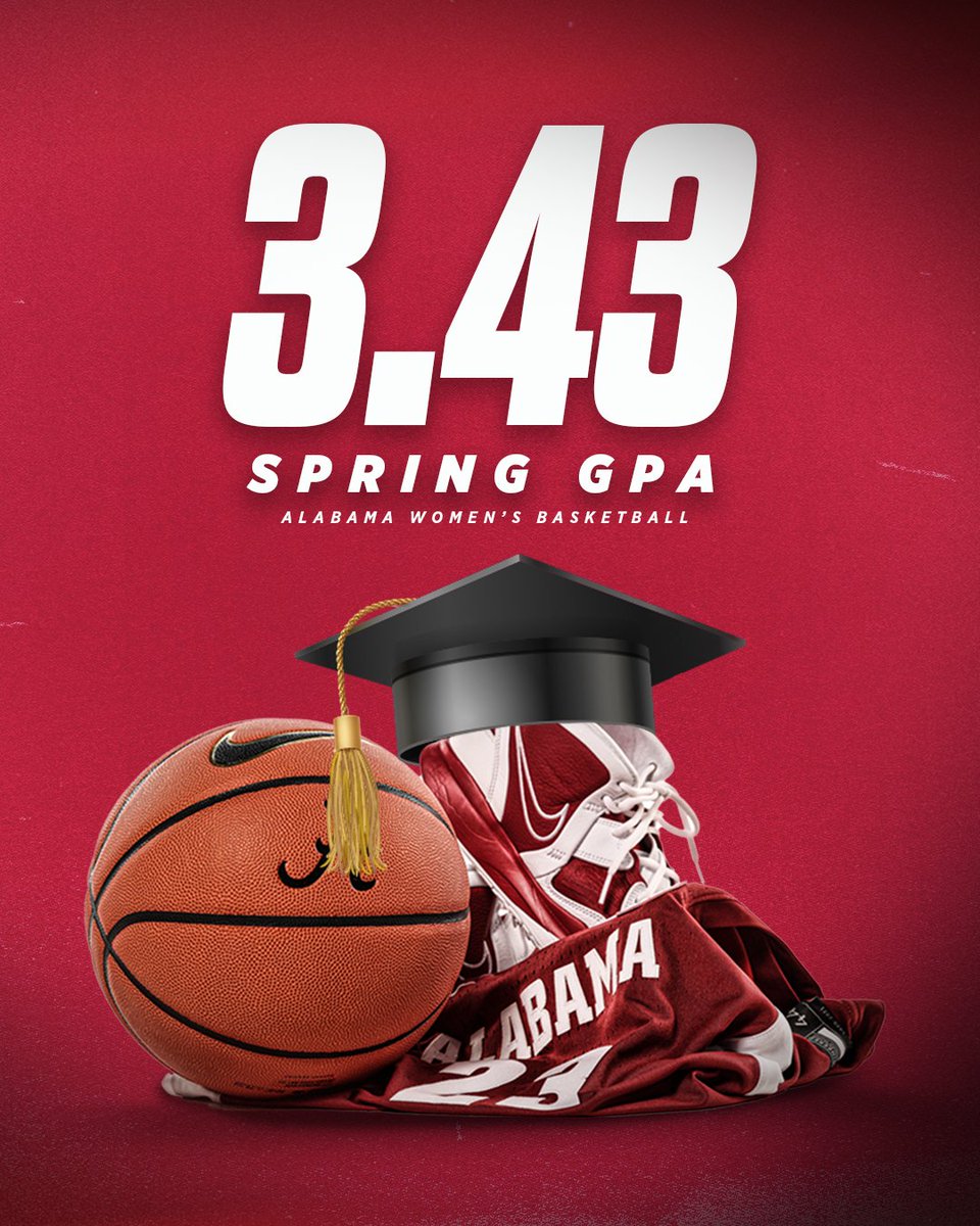 NCAA Appearance ✅ 3.4 Team GPA ✅ Grittiness both on and off the court!👏📚 #RollTide #GLG