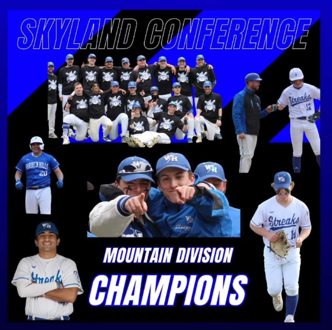 The Streaks are Skyland Conference Mountain Division Champs! It's been 40 years since we've been able to say those words (since the DRC), and it's a testament to the hard work that this group has put in⚡⚾