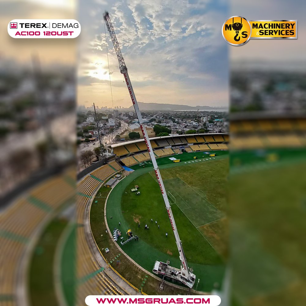 msgruas's tweet photo. Nuestra Terex Demag AC100 culminando el cambio de iluminación en el Estadio Olímpico Jaime Morón León.

¡Somos tu mejor elección!... 😉

👉 https://t.co/JW0F2SViHP
📞 O llámanos al 318 837 21 11

#msgruas #MachineryAndServices #crane #elevacion #proyecto #alquilergruas https://t.co/xIxV6qykmN
