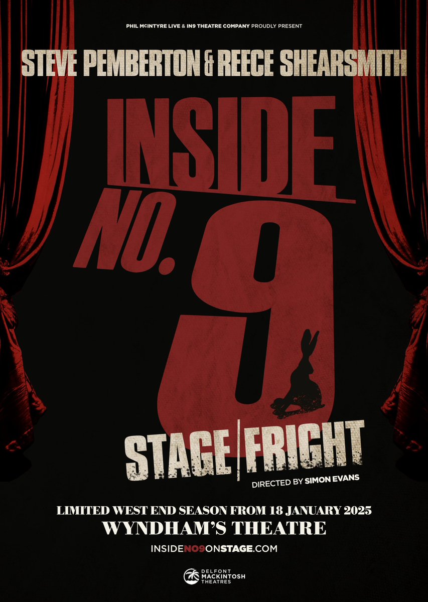 And if you are interested - and didn't yet know, there is a live show of Inside No.9 coming to the west end next year, starring myself and Steve - of course. Tickets available right here : insideno9onstage.com