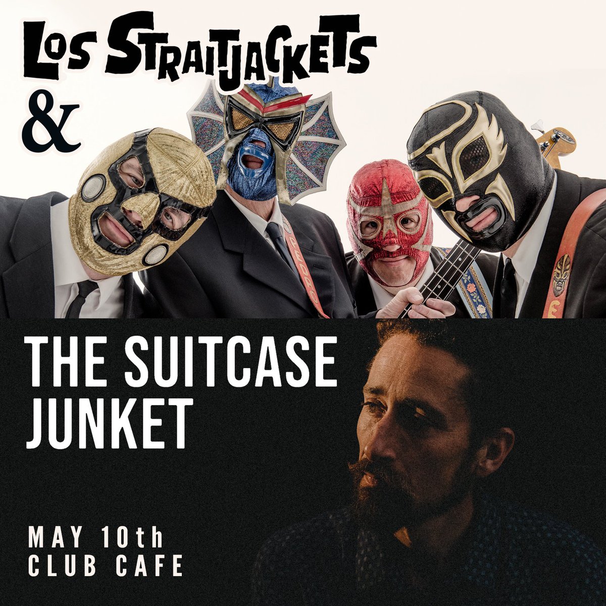 🎶 TONIGHT🎶

05/10 | @losstraitjacket & #suitcasejunket | @ClubCafeLive

🎟️ Buy Tixs: tinyurl.com/6ef492u8
Doors: 7:00pm

Tickets are available for purchase online or at the door. #tonight #pghconcerts #clubcafe #clubcafelive #livemusic #music