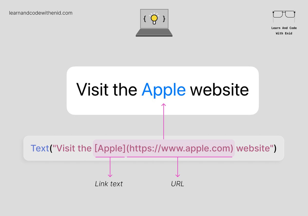 Add links within text in SwiftUI💡 → learnandcodewithenid.com