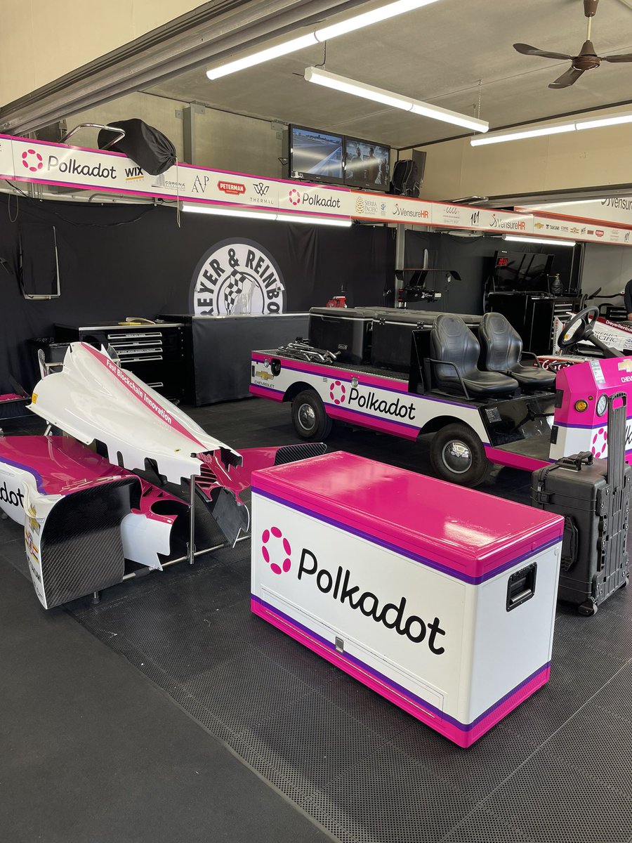 The @Polkadot @TeamChevy #24 is here @IMS ! Only a few more days 😁 @DreyerReinbold #Indy500