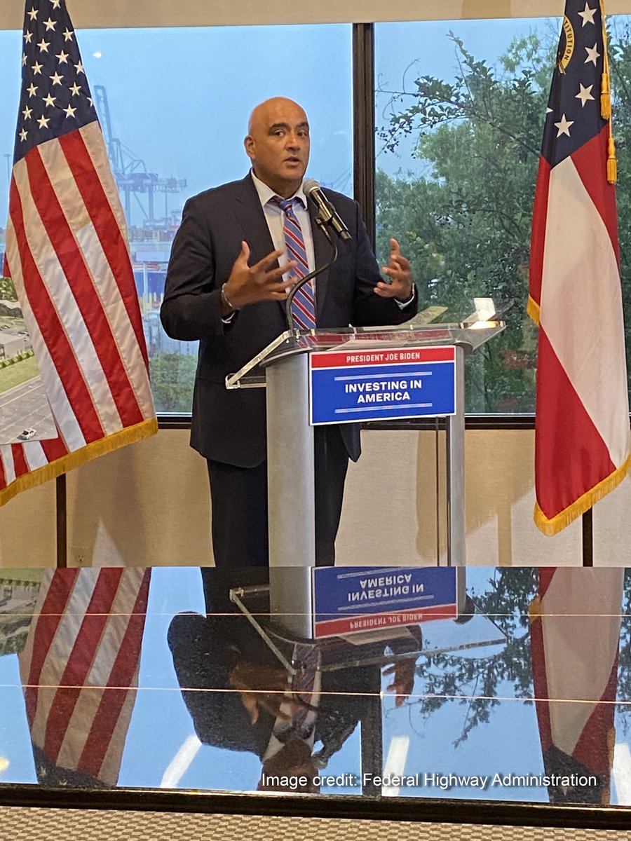 FHWA Adm @BhattmobileT was in Savannah, GA, to announce over $15M grants under the new Reduction of Truck Emissions at Port Facilities to @GaPorts and @volterapower to help modernize the infrastructure for those who live & work in the surrounding communities. #InvestingInAmerica