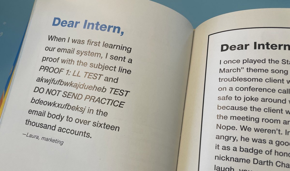 LLittlewendell's tweet photo. This book ‘Dear Intern’ has been featured by Oprah and E! for best graduation gifts and is hilarious and so well done — just got my copy and proud to say my blunder was featured 💁🏼♀️
#DearIntern, it’ll all be okay.
Happy grad weekend! https://t.co/VX0hQqlM4m