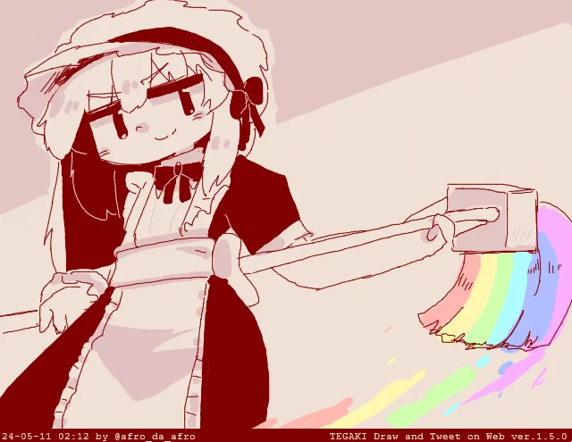 メイドの日だったらしい2時じゃん!? #tegaki_dt 