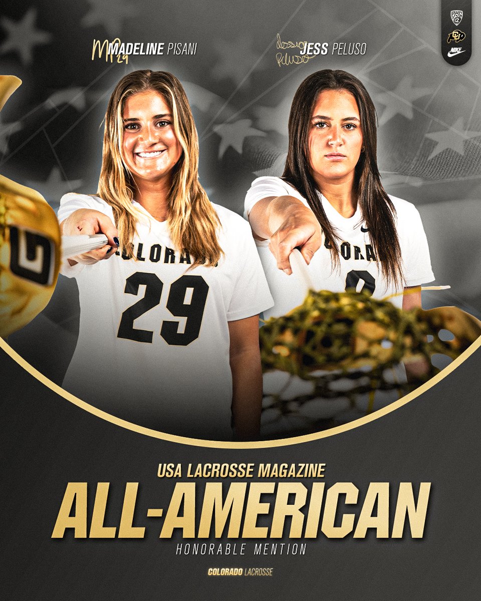 𝗔𝗹𝗹-𝗔𝗺𝗲𝗿𝗶𝗰𝗮𝗻 𝗛𝗼𝗻𝗼𝗿𝗮𝗯𝗹𝗲 𝗠𝗲𝗻𝘁𝗶𝗼𝗻𝘀 🤩 Madeline Pisani and Jess Peluso were named to USA Lacrosse's All-American team as honorable mentions ‼️ #GoBuffs