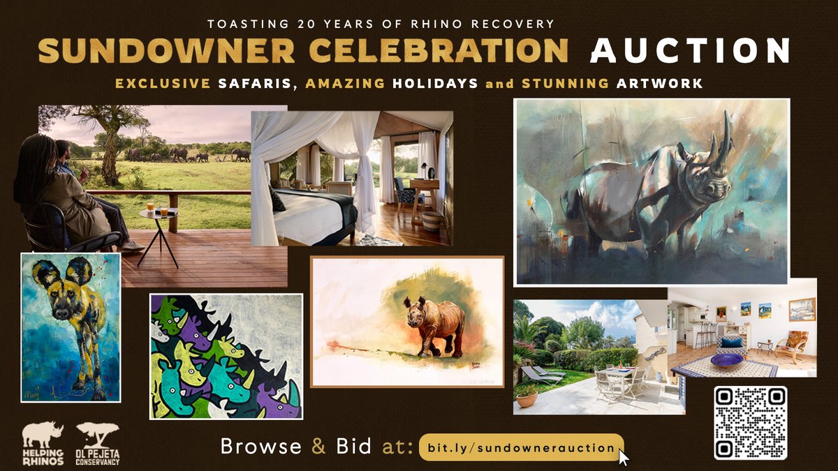 🎉AUCTION NOW LIVE🎉 With our Sundowner Celebration event less than four weeks away we're thrilled to launch our accompanying auction. Take a look at what's on offer and know with each bid you're supporting vital #rhinoconservation across Africa 🦏 bit.ly/sundowneraucti…
