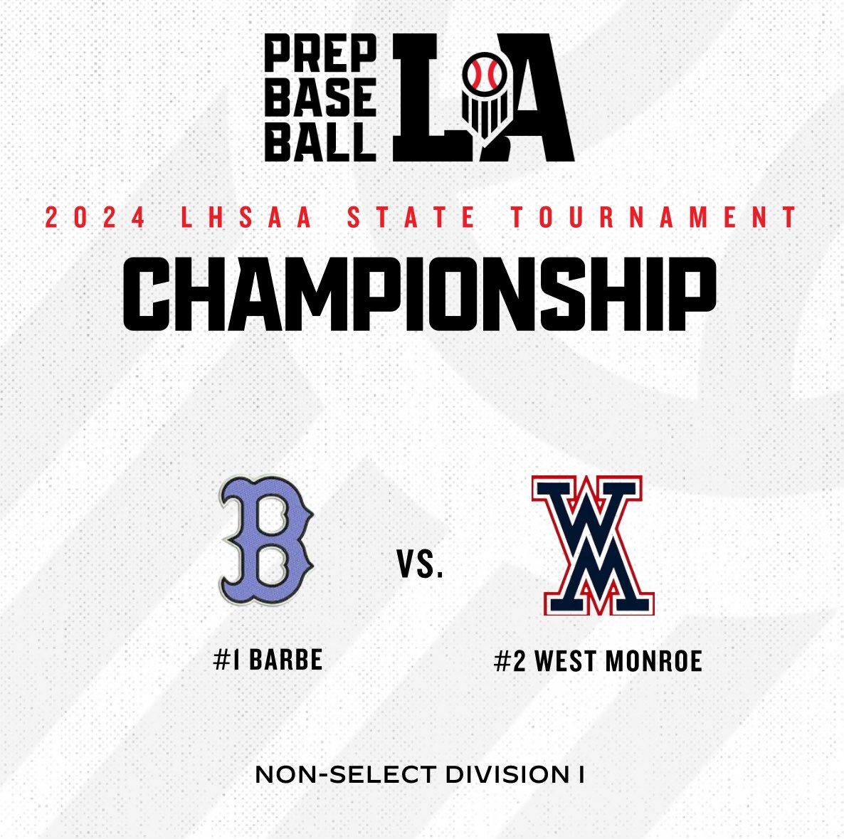 🔥🏆 Game time alert! Tomorrow at 5:30 PM CT, No. 1 @BarbeBaseball71 faces No. 2 @RebelBaseball1 in a rematch of last year's @LHSAAsports title game! ⚾🏟️ Barbe's field boasts Brock SP14XL shock pads & BrockFILL, plus @AstroTurfUSA, enhancing safety & performance! @PrepBaseballLA