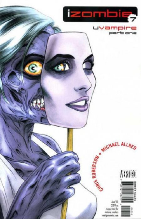 #iZombie #7 (2011) #MikeAllred Cover, #SarahGlidden Pencils, #ChrisRoberson Story, 1st Appearance of #Galatea 'Vampires Are Sucky!' In part 1 of 'Vampires Suck,' rarecomicbooks.fashionablewebs.com/iZombie.html#7  #KeyComicBooks #DCComics #DCU #DCUniverse #KeyIssue