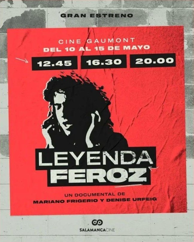 Hoy se estrena Leyenda Feroz la peli sobre Tango Feroz de @urfiel y @marianofrige 
La vi en el Bafici, reí y lloré. Recomiendo para todos los que disfrutan y bancan al cine nacional 🇦🇷