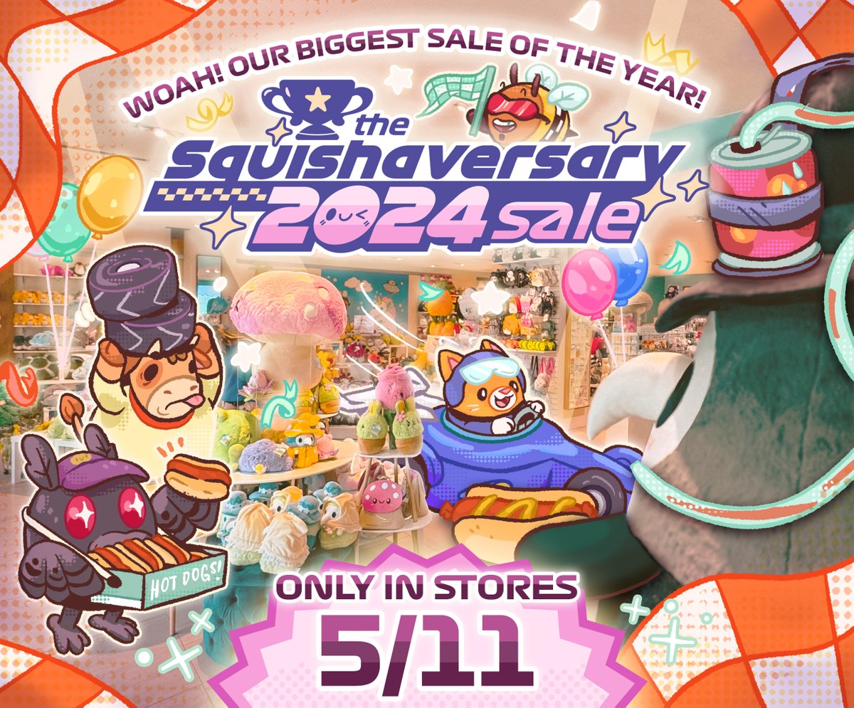 ⏰ ATTENTION!!! Our IN STORE Squishaversary Sale will be THIS Saturday only, 5/11/24! Online sale to follow on 5/14! 🥳 Store Info: squishable.com/s/POPU 🥳 👉 squishable.com 👈