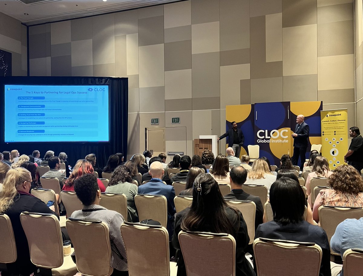 What a great week at #CGI24! 🎉

🤖 #GenAI is a hot topic with focus on early implementation!

🌐 #LegalOps is evolving, emphasizing #data management and informed decisions.

💼 In-house solutions for CLM, #legalhold, and #eDiscovery are on the rise!

#CLOC #CGI2024
@cloc_org