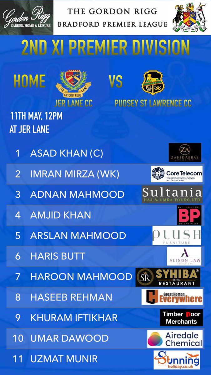 The 2nd XI welcome @PSLCC to Jer lane on Saturday. After being called off last week the boys are keen to get back on the field and continue their winning ways in what should be an exciting fixture. 

Get down to Jer Lane and enjoy the beautiful weather! ☀️
