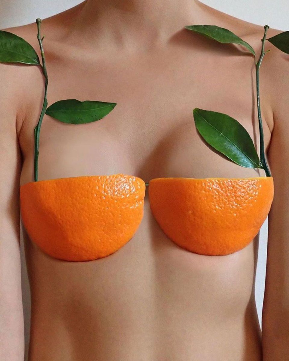 Natural Fruit Fashion 🍊 by Gab Bois #orange #bra #fruits #fashion #design