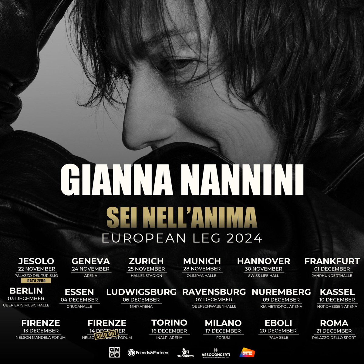 Il live è sacro ❤️‍🔥
Sei Nell’Anima European Leg
18 rockshow

🎫 lnk.to/GN-SNAT-Ticket…

#SeiNelLAnima #GiannaNannini @officialFandP @RadioItalia