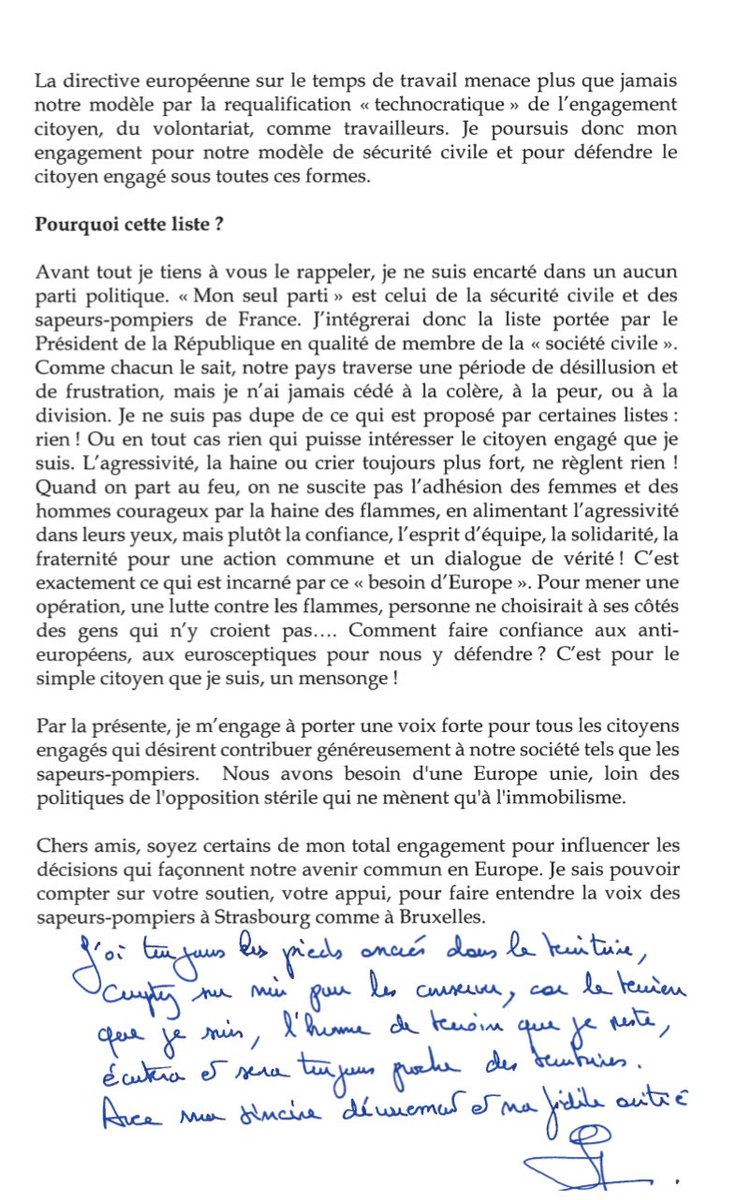 ⚠️Grégory Allione, 8ème de la liste #Hayer et directeur de l’École nationale des officiers de sapeurs-pompiers, utilise les canaux internes pour envoyer un courrier de propagande aux pompiers de France en totale méconnaissance du droit électoral et de son devoir de neutralité. ⬇️