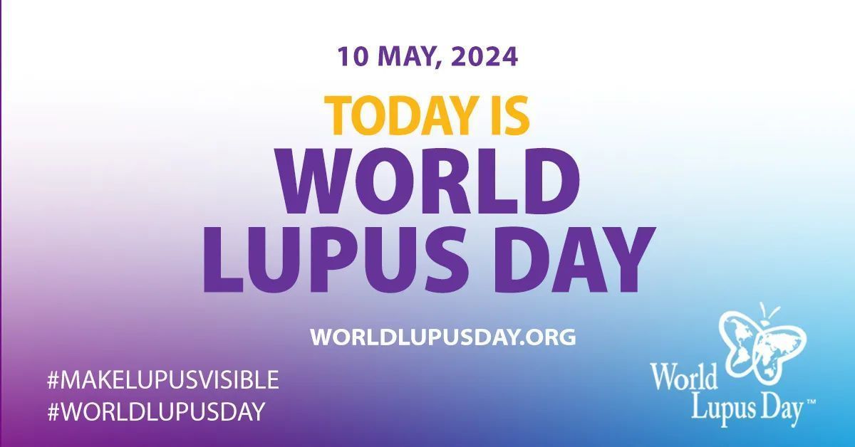 Today we celebrate #WorldLupusDay! Let's join together to bring attention to the need for heightened awareness, improved patient healthcare services, increased research into the causes of and a cure for lupus, and enhanced physician diagnosis and treatment of #lupus.