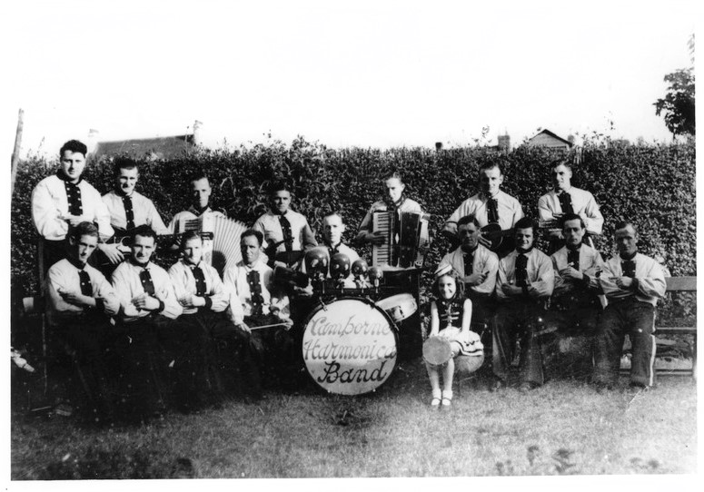 We continue our series of images from the Photo Archive of town bands in Cornwall this month with a photo from 1910 of the Camborne Harmonica Band. #HarmonicaPlayers #Harmonica #Bandpractice #Camborne #PhotoFriday #ExploreYourArchive #CornishMusicians