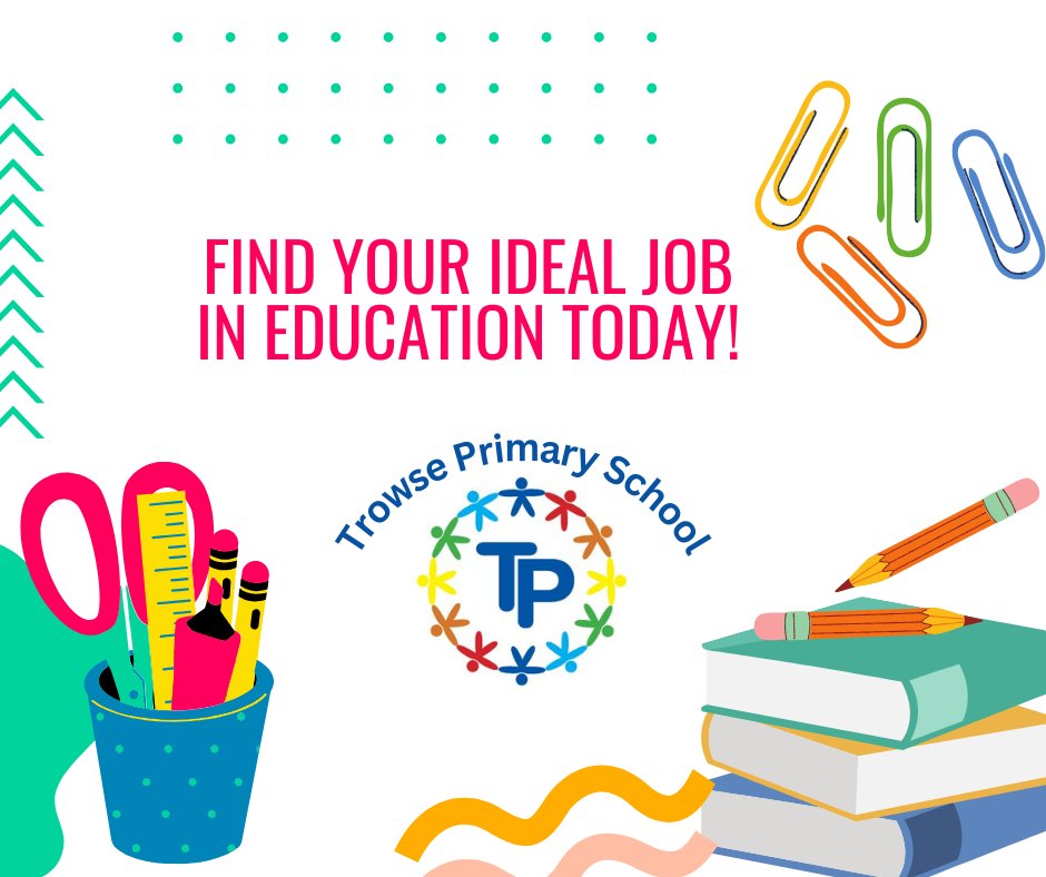 🌟Trowse Primary School, Norwich, are looking for a Teaching Assistant to join their school!🌟

✏Temporary
✏Part Time
✏Working with yr 5 & 6

📅Closing date: 17 May 2024

For more info & to apply⬇
educationjobfinder.org.uk/job/5576d604-e…

#educationjobs #norfolkschooljobs