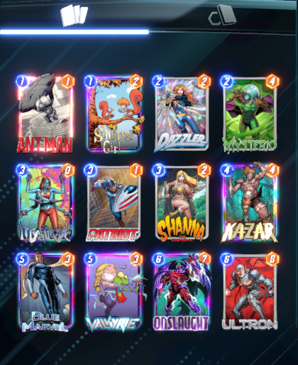 ilhamiraa's tweet photo. Buffed! patriot ultron deck onslaught citadel turn drone into infinaut😂

here is my patron deck!
@snapster_ID https://t.co/ARJBb34Zwc