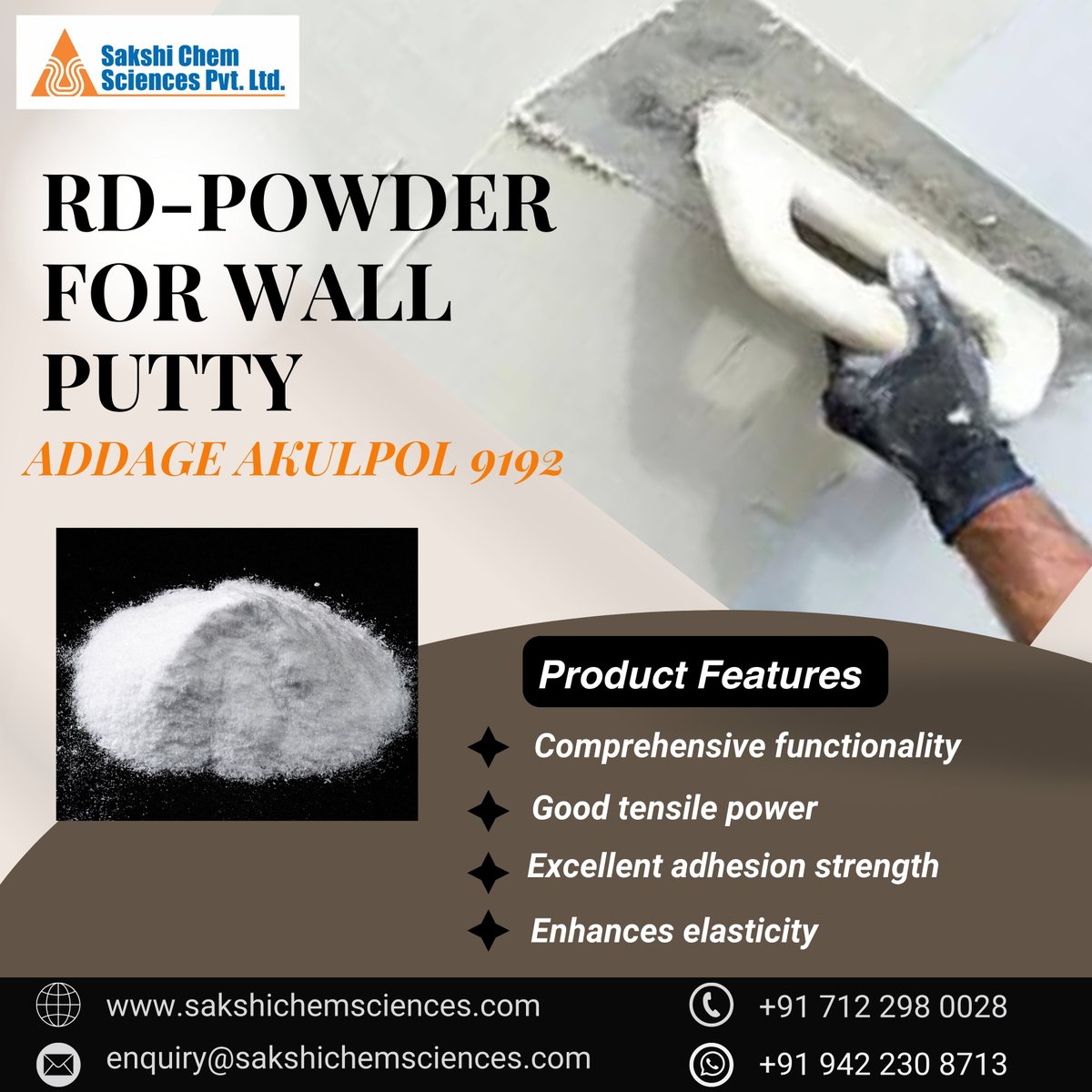 Looking for the perfect finish? Our RD powder-enhanced wall putty has got you covered. Get that professional look without the hassle! #RDpowder #WallPutty #ProfessionalFinish