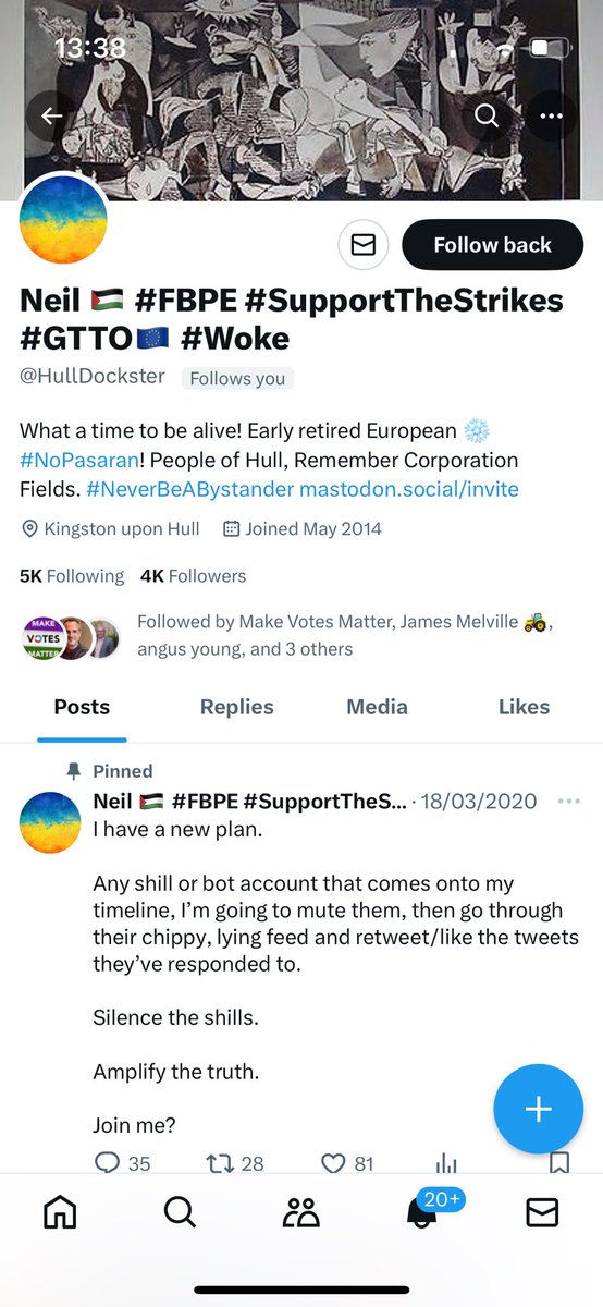 Oh, before I go… For anyone telling me that ‘maybe you do just randomly appear on @HullDockster timeline because it pops up on mine & that’s what @elonmusk has done’… No. ‘Neil’, aka ‘Martha’ proactively chooses to follow me (see pic). He is trying to make me feel unsafe…