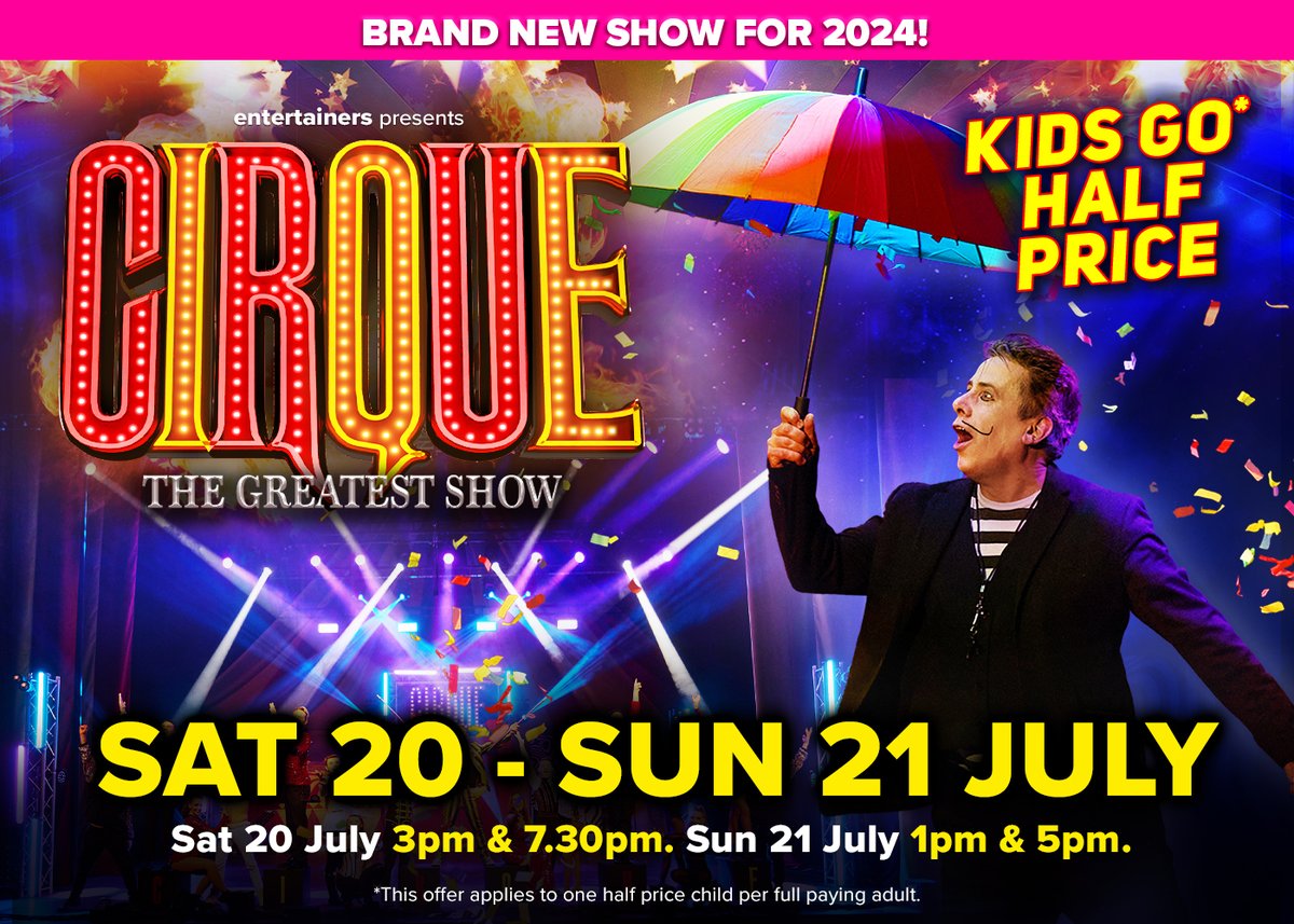 💜KIDS GO HALF PRICE!💜 Cirque: The Greatest Show is an award-winning, smash-hit circus musical that is fun for all the family🎪 Children can come for half the price of an adult's ticket! 📅Sat 20 - Sun 21 Jul 2024 🎟bit.ly/TTOHcirque