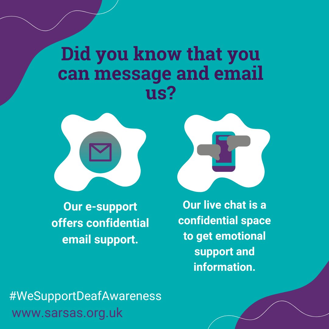 As part of Deaf Awareness Week, we want to highlight our Online Support for those who are deaf or hard of hearing. 💬 👉Get support at: sarsas.org.uk #DAW24 #WeSupportDeafAwareness