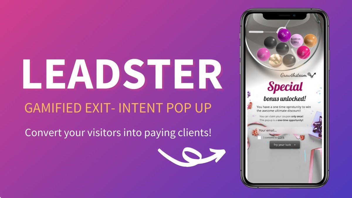 Check out Leadster Gamification Popups Beautiful, gamified exit intent pop-ups! Real physics makes games extra engaging and unique. owlmix.com/apps/leadster #shopify #shopifyapp #shopifyapps #shopifyplus #marketinganalytics #popups