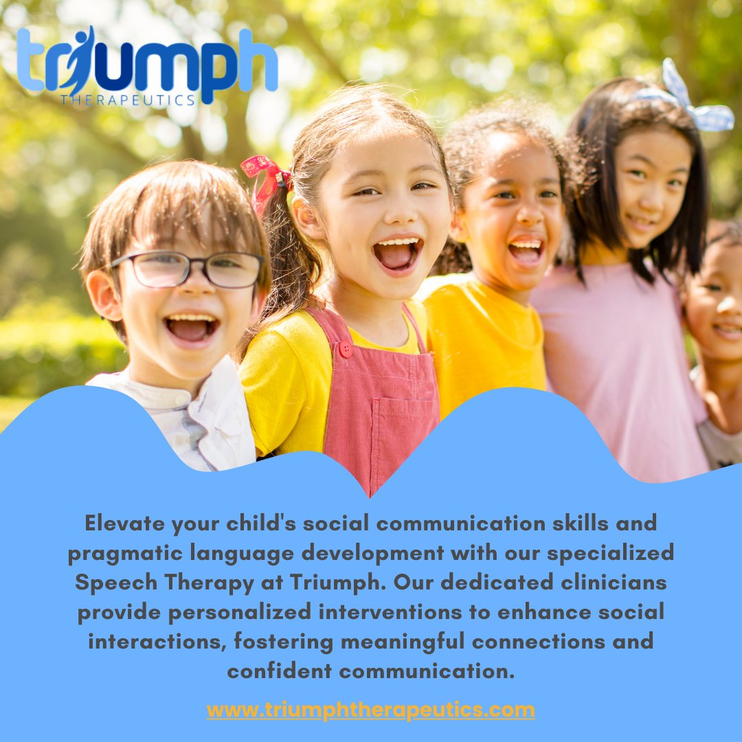 Elevate social communication skills with our Speech Therapy at Triumph. 🗣️💬 . #SpeechTherapy #ConfidentCommunication #TriumphTherapeutics #DCSpeechTherapy #LanguageDevelopment #PediatricSpeechTherapy #ChildDevelopment