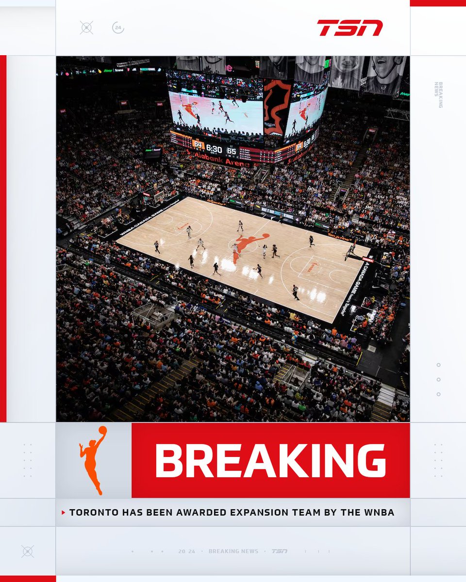 TSN_Sports's tweet image. BREAKING: Per @cbcsports, Toronto has been awarded a @WNBA expansion team, with its first season expected to begin in 2026 at Coca-Cola Coliseum 🇨🇦🔥

MORE: tsn.ca/report-toronto…