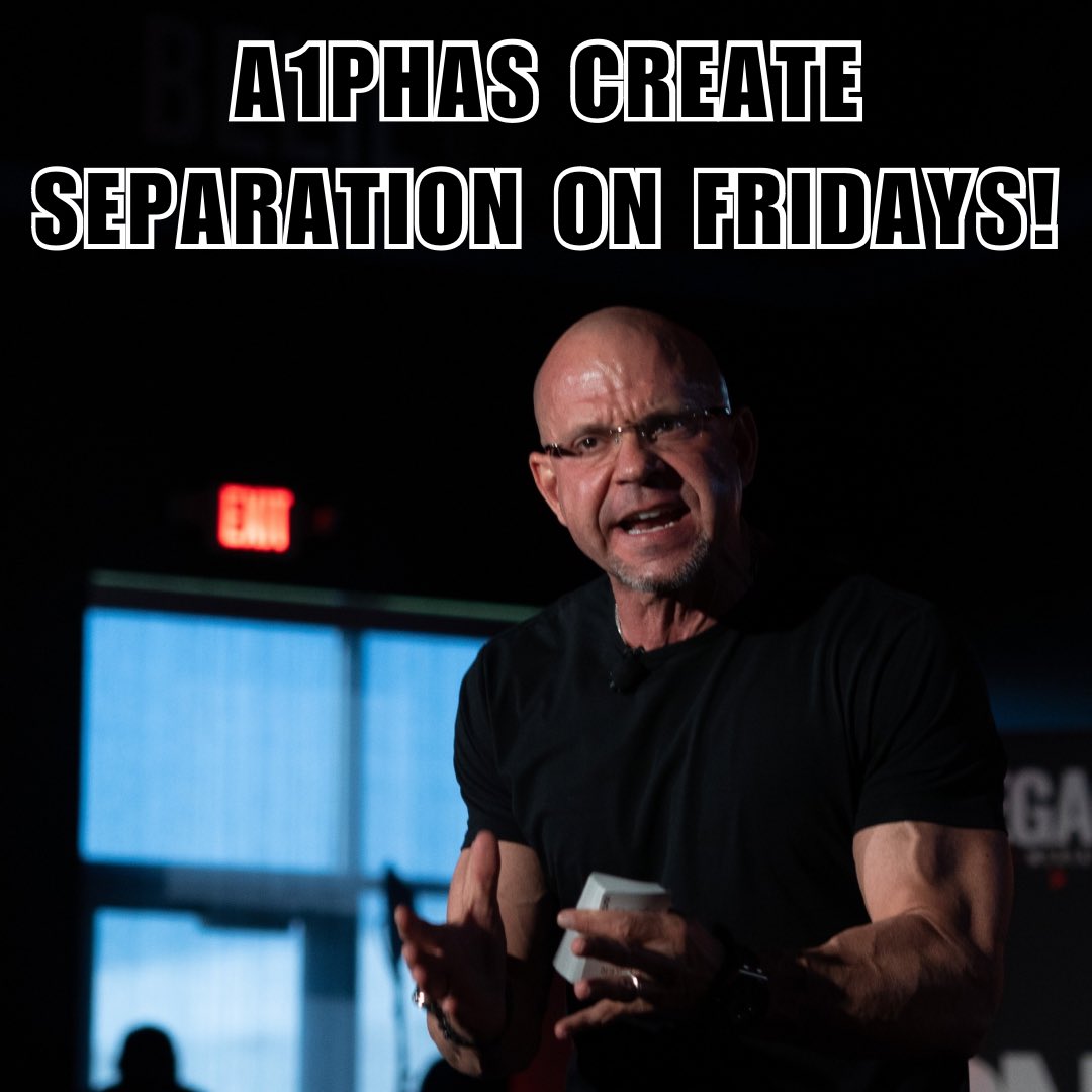 FINISH FRIDAY! A1phas separate from the pack on Fridays! Don’t wait for the bell to ring! Lock in with INTENTIONAL FOCUS and improve today! ATTACK the Work! Work Works! #AttackTheWork #ProcessDrivenSuccess #PerformanceCoaching #WinningMindset #StandardOverFeelings