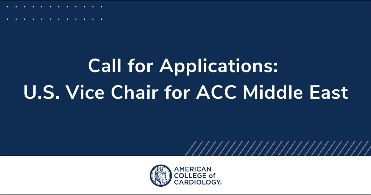 The ACC is seeking the next U.S. vice chair for #ACCMiddleEast 📢 The selected candidate will serve 2 years as U.S. vice chair and an additional 2 years as U.S. co-chair of the conference. Applications due June 3. bit.ly/4bt69gf #ACCIntl